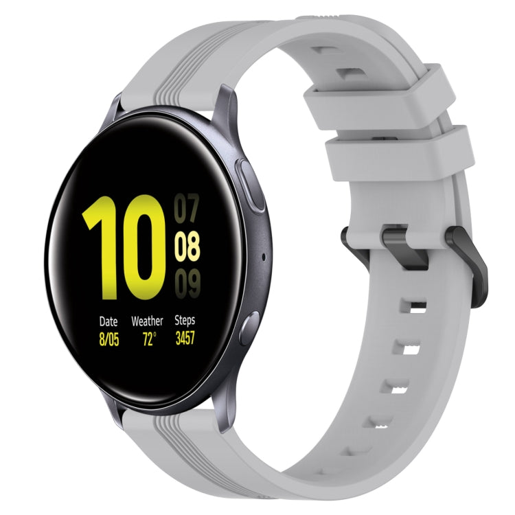Cinturino in silicone a strisce concave da 20 mm, For Samsung Galaxy Watch Active 2 40mm, For Samsung Galaxy Watch Active 2 44mm