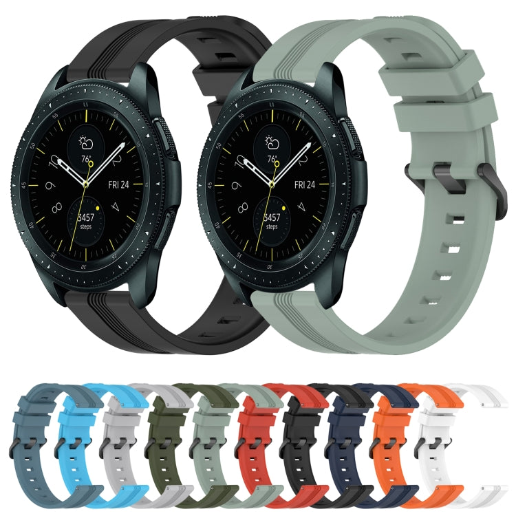 Cinturino in silicone a strisce concave da 20 mm, For Samsung Galaxy Watch 42mm, For Samsung Galaxy Watch 6 44mm