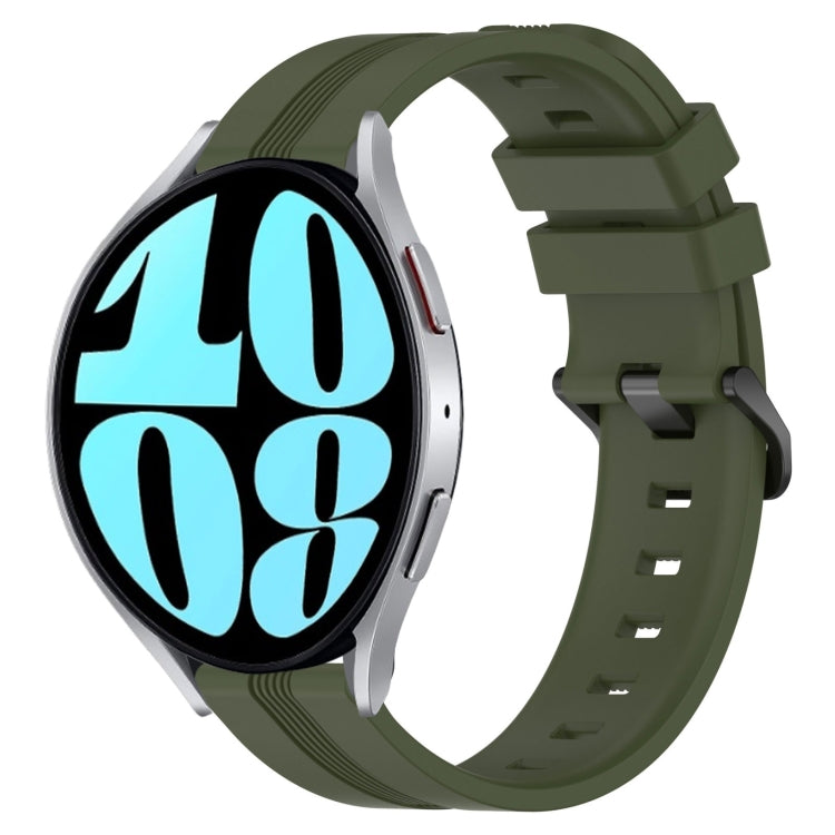 Cinturino in silicone a strisce concave da 20 mm, For Samsung Galaxy Watch 42mm, For Samsung Galaxy Watch 6 44mm