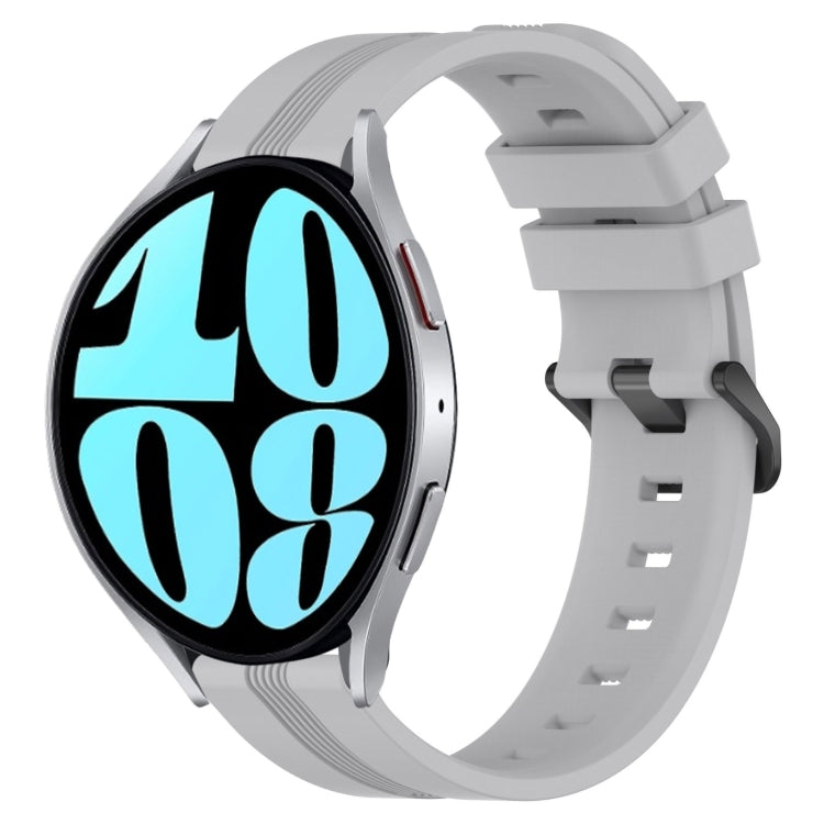 Cinturino in silicone a strisce concave da 20 mm, For Samsung Galaxy Watch 42mm, For Samsung Galaxy Watch 6 44mm
