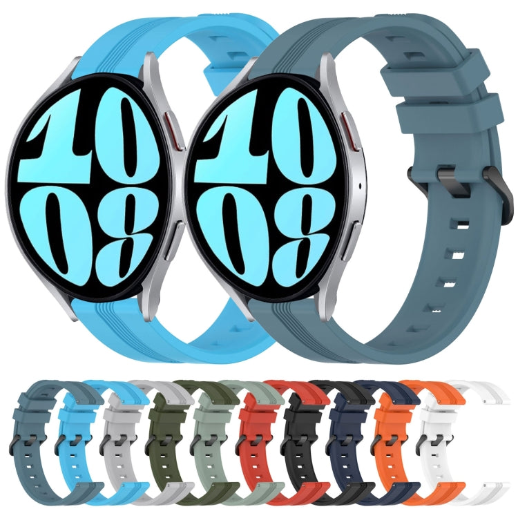 Cinturino in silicone a strisce concave da 20 mm, For Samsung Galaxy Watch 6 40mm, For Samsung Galaxy Watch 6 Classic 43mm