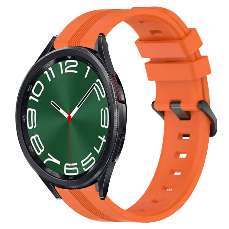 Cinturino in silicone a strisce concave da 20 mm, For Samsung Galaxy Watch 6 Classic 47mm, For Samsung Galaxy Watch5 44mm