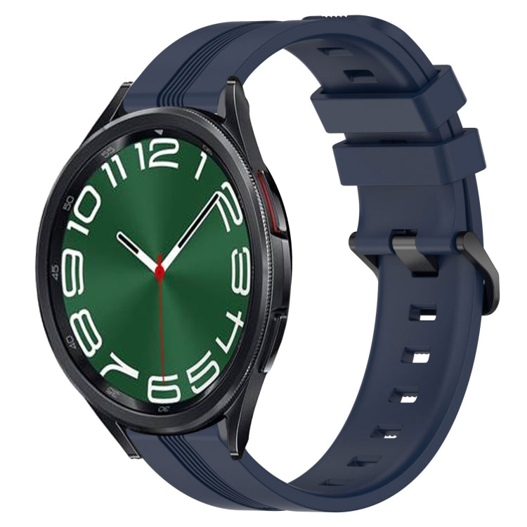 Cinturino in silicone a strisce concave da 20 mm, For Samsung Galaxy Watch 6 Classic 47mm, For Samsung Galaxy Watch5 44mm