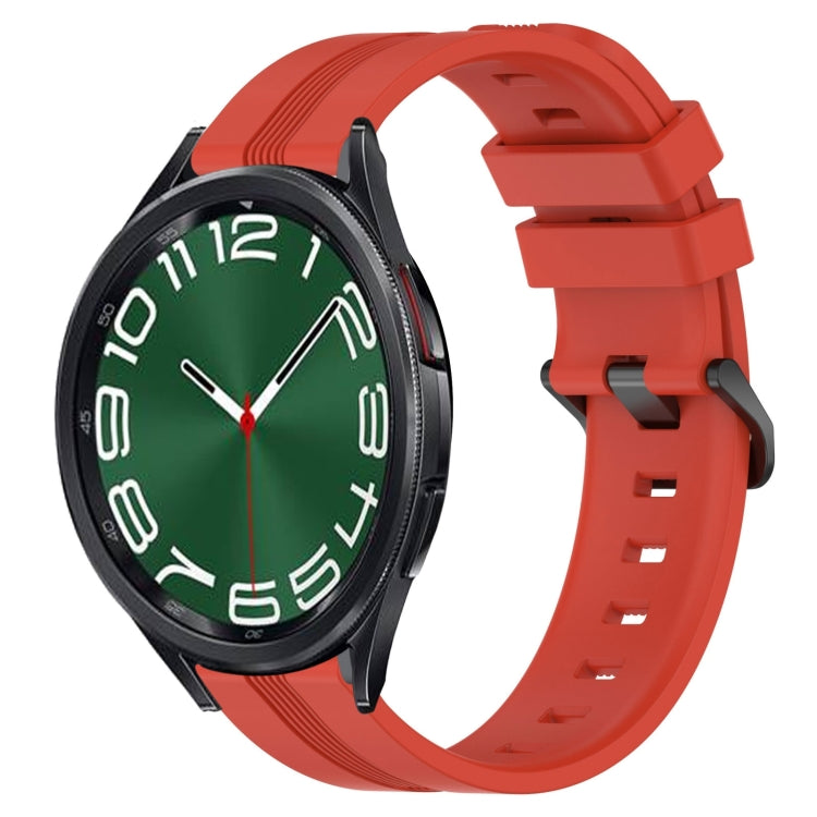 Cinturino in silicone a strisce concave da 20 mm, For Samsung Galaxy Watch 6 Classic 47mm, For Samsung Galaxy Watch5 44mm