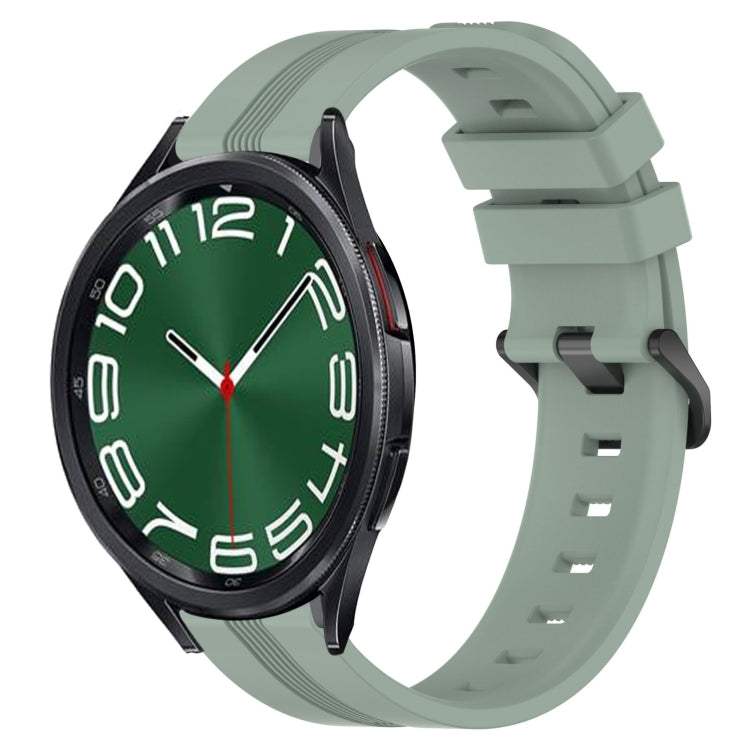 Cinturino in silicone a strisce concave da 20 mm, For Samsung Galaxy Watch 6 Classic 47mm, For Samsung Galaxy Watch5 44mm