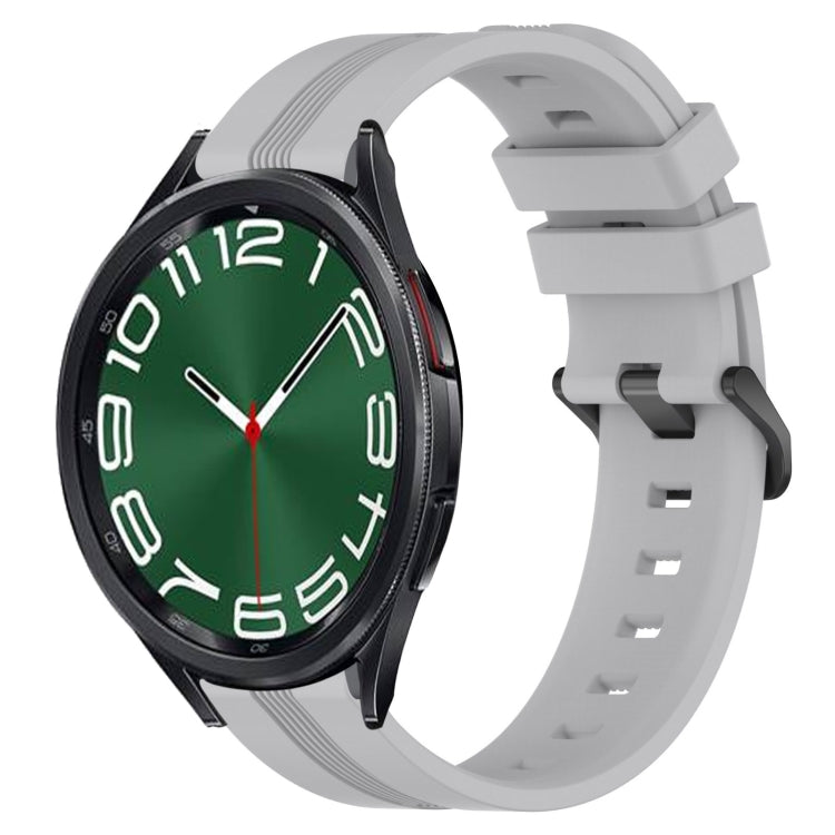 Cinturino in silicone a strisce concave da 20 mm, For Samsung Galaxy Watch 6 Classic 47mm, For Samsung Galaxy Watch5 44mm