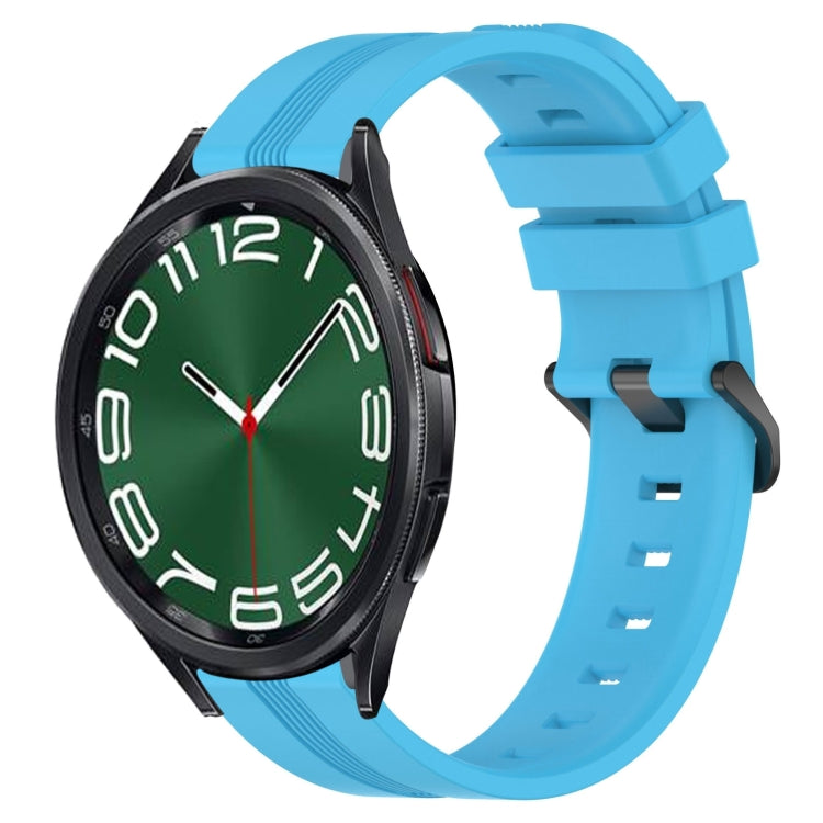 Cinturino in silicone a strisce concave da 20 mm, For Samsung Galaxy Watch 6 Classic 47mm, For Samsung Galaxy Watch5 44mm