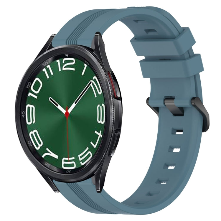 Cinturino in silicone a strisce concave da 20 mm, For Samsung Galaxy Watch 6 Classic 47mm, For Samsung Galaxy Watch5 44mm