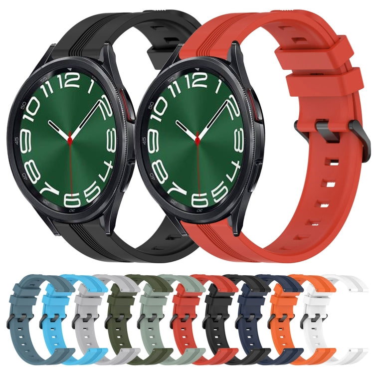 Cinturino in silicone a strisce concave da 20 mm, For Samsung Galaxy Watch 6 Classic 47mm, For Samsung Galaxy Watch5 44mm