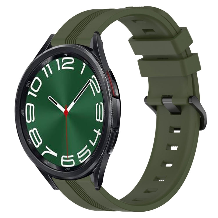 Cinturino in silicone a strisce concave da 20 mm, For Samsung Galaxy Watch 6 40mm, For Samsung Galaxy Watch 6 Classic 43mm