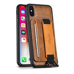 Custodia per telefono in PU con supporto per cinturino da polso per portafoglio per carte Suteni H13, For iPhone X / XS, For iPhone XR, For iPhone XS Max