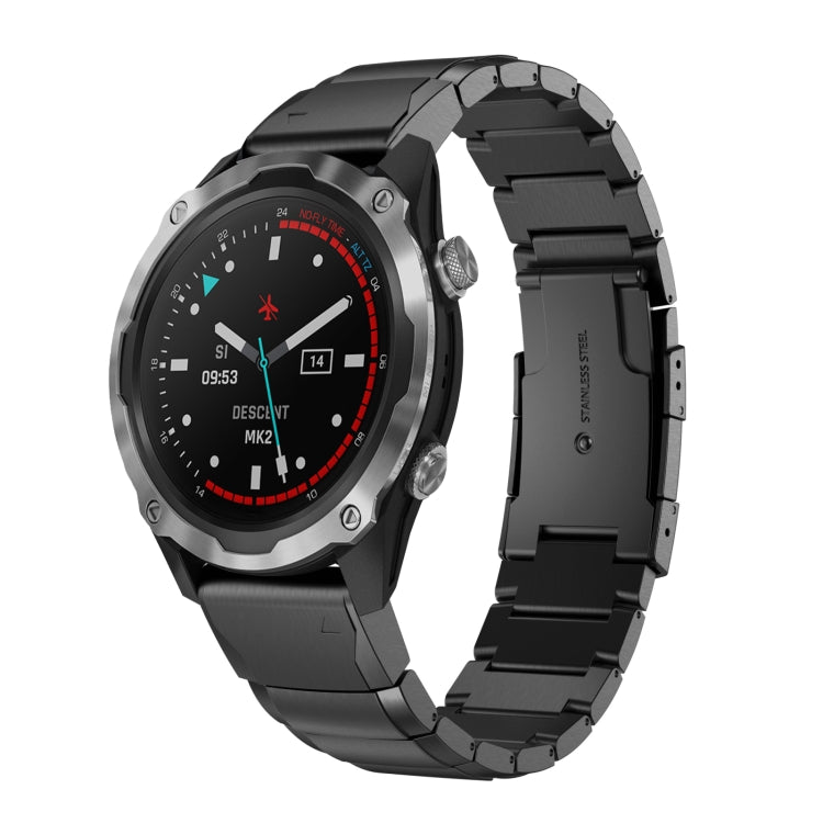 Cinturino in acciaio inossidabile con guscio di tartaruga da 26 mm, For Garmin Fenix 3, For Garmin Fenix 3 HR, For Garmin Descent MK 2, For Garmin Descent MK 2i