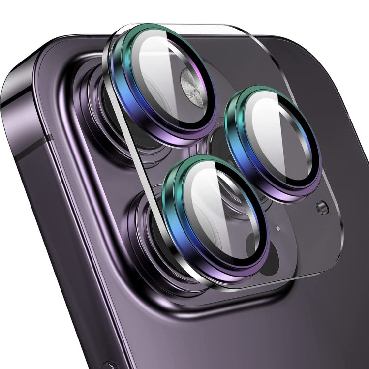 Per iPhone 14 Pro / 14 Pro Max ENKAY Hat-Prince 9H Obiettivo fotocamera posteriore Vetro temperato Pellicola in lega di alluminio