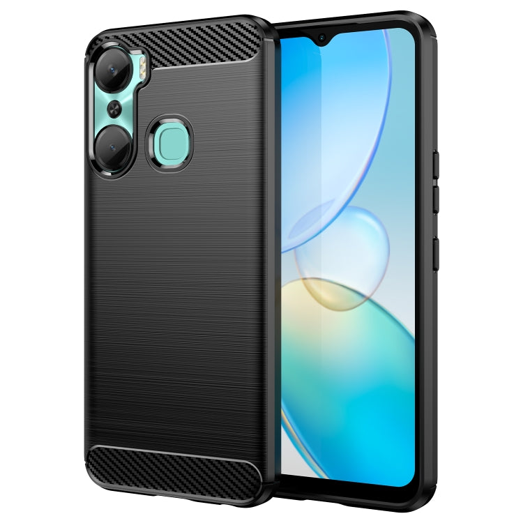 Custodia per telefono TPU in fibra di carbonio con trama spazzolata, For Infinix Hot 12 Pro, For Xiaomi Redmi K60, For Xiaomi Redmi K60 Pro, For Xiaomi Redmi 12C