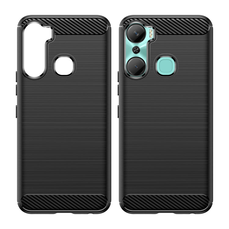 Custodia per telefono TPU in fibra di carbonio con trama spazzolata, For Infinix Hot 12 Pro, For Xiaomi Redmi K60, For Xiaomi Redmi K60 Pro, For Xiaomi Redmi 12C