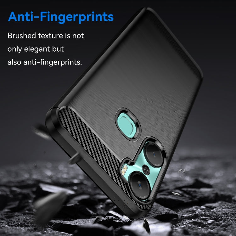 Custodia per telefono TPU in fibra di carbonio con trama spazzolata, For Infinix Hot 12 Pro, For Xiaomi Redmi K60, For Xiaomi Redmi K60 Pro, For Xiaomi Redmi 12C
