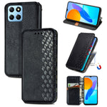 Custodia per telefono in pelle magnetica pressata a griglia cubica, For Honor X8 5G, For infinix Note 11, For OPPO Reno8 Pro, For OPPO Reno8