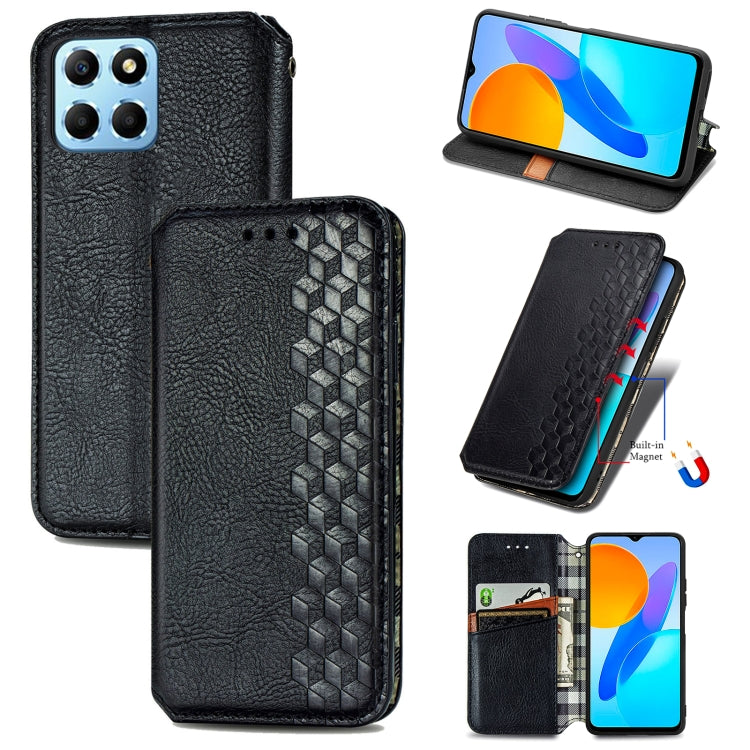 Custodia per telefono in pelle magnetica pressata a griglia cubica, For Honor X8 5G, For infinix Note 11, For OPPO Reno8 Pro, For OPPO Reno8