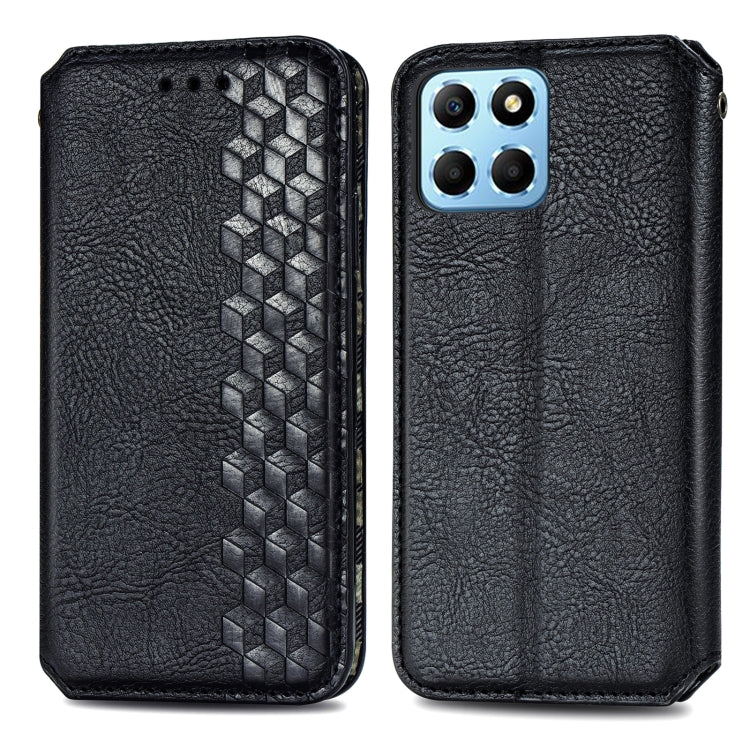 Custodia per telefono in pelle magnetica pressata a griglia cubica, For Honor X8 5G, For infinix Note 11, For OPPO Reno8 Pro, For OPPO Reno8