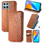 Custodia per telefono in pelle magnetica pressata a griglia cubica, For Honor X8 5G, For infinix Note 11, For OPPO Reno8 Pro, For OPPO Reno8