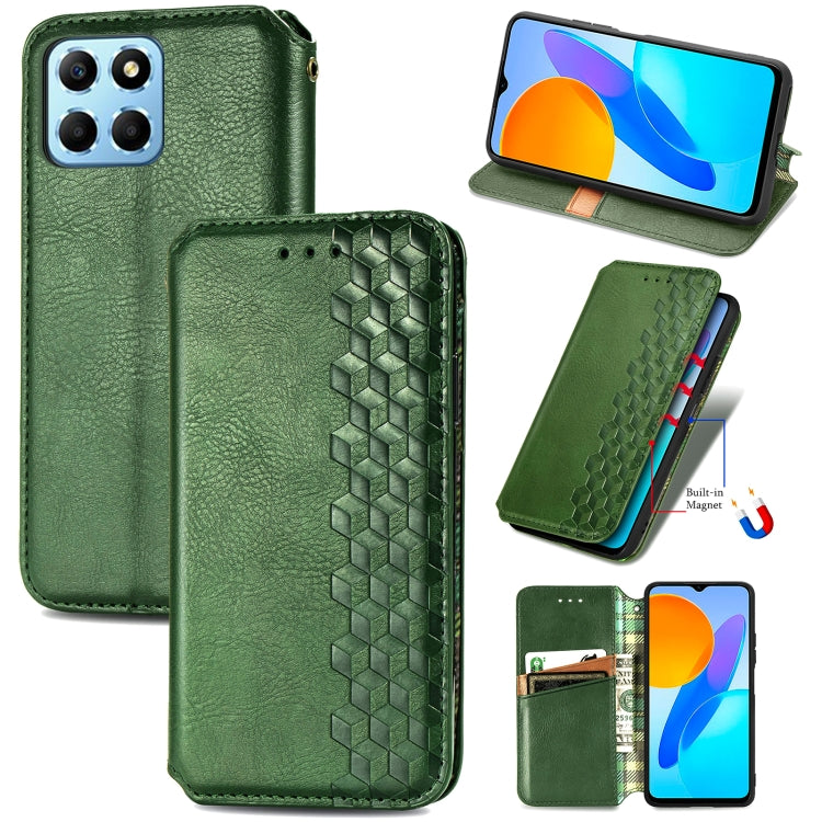 Custodia per telefono in pelle magnetica pressata a griglia cubica, For Honor X8 5G, For infinix Note 11, For OPPO Reno8 Pro, For OPPO Reno8