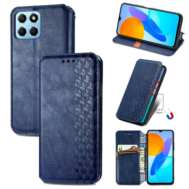 Custodia per telefono in pelle magnetica pressata a griglia cubica, For Honor X8 5G, For infinix Note 11, For OPPO Reno8 Pro, For OPPO Reno8