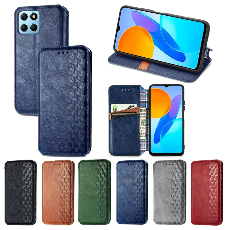 Custodia per telefono in pelle magnetica pressata a griglia cubica, For Honor X8 5G, For infinix Note 11, For OPPO Reno8 Pro, For OPPO Reno8