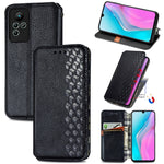 Custodia per telefono in pelle magnetica pressata a griglia cubica, For Honor X8 5G, For infinix Note 11, For OPPO Reno8 Pro, For OPPO Reno8