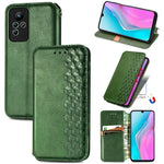Custodia per telefono in pelle magnetica pressata a griglia cubica, For Honor X8 5G, For infinix Note 11, For OPPO Reno8 Pro, For OPPO Reno8