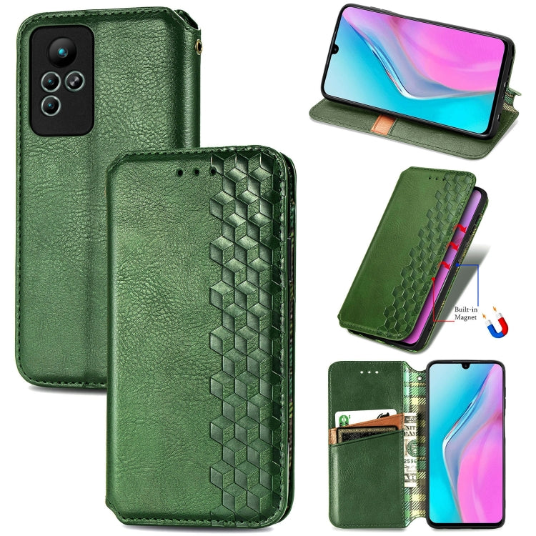 Custodia per telefono in pelle magnetica pressata a griglia cubica, For Honor X8 5G, For infinix Note 11, For OPPO Reno8 Pro, For OPPO Reno8