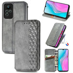Custodia per telefono in pelle magnetica pressata a griglia cubica, For Honor X8 5G, For infinix Note 11, For OPPO Reno8 Pro, For OPPO Reno8