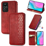 Custodia per telefono in pelle magnetica pressata a griglia cubica, For Honor X8 5G, For infinix Note 11, For OPPO Reno8 Pro, For OPPO Reno8