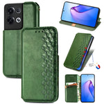 Custodia per telefono in pelle magnetica pressata a griglia cubica, For Honor X8 5G, For infinix Note 11, For OPPO Reno8 Pro, For OPPO Reno8