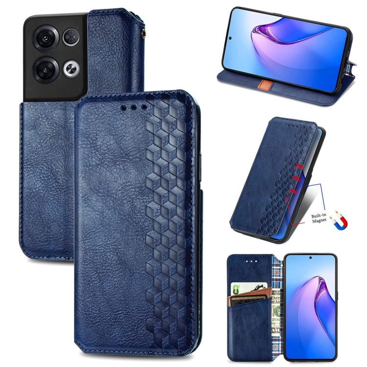 Custodia per telefono in pelle magnetica pressata a griglia cubica, For Honor X8 5G, For infinix Note 11, For OPPO Reno8 Pro, For OPPO Reno8
