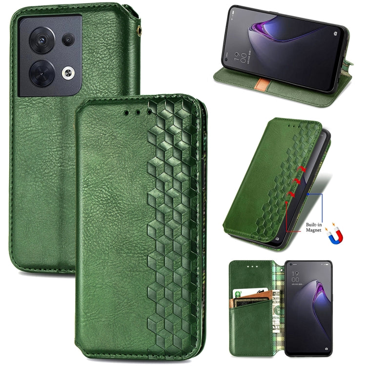 Custodia per telefono in pelle magnetica pressata a griglia cubica, For Honor X8 5G, For infinix Note 11, For OPPO Reno8 Pro, For OPPO Reno8