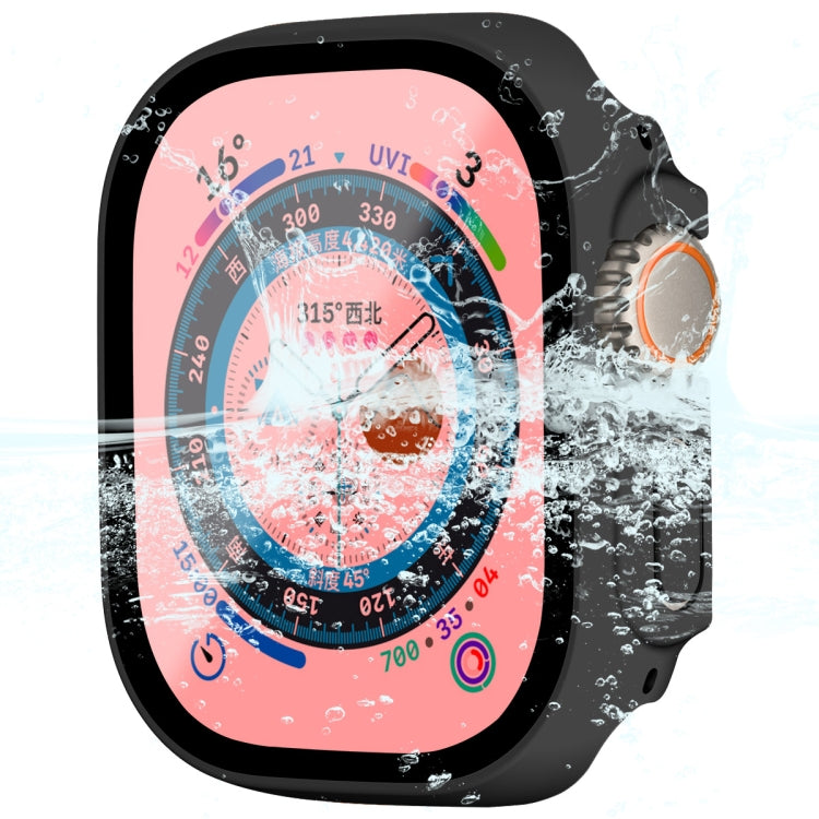 Per Apple Watch Ultra 49mm ENKAY Hat-Prince Telaio PC impermeabile a copertura totale + custodia in vetro temperato 9H