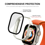 Per Apple Watch Ultra 49mm ENKAY Hat-Prince Telaio PC impermeabile a copertura totale + custodia in vetro temperato 9H