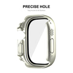 Per Apple Watch Ultra 49mm ENKAY Hat-Prince Telaio PC impermeabile a copertura totale + custodia in vetro temperato 9H