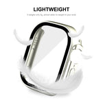 Per Apple Watch Ultra 49mm ENKAY Hat-Prince Telaio PC impermeabile a copertura totale + custodia in vetro temperato 9H