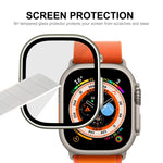 Per Apple Watch Ultra 49mm ENKAY Hat-Prince Telaio PC impermeabile a copertura totale + custodia in vetro temperato 9H