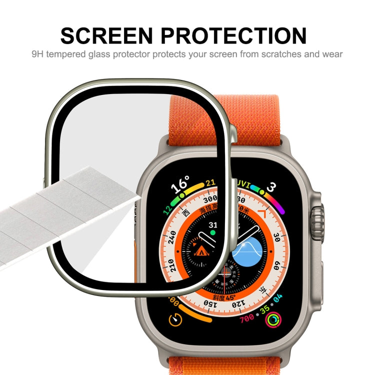 Per Apple Watch Ultra 49mm ENKAY Hat-Prince Telaio PC impermeabile a copertura totale + custodia in vetro temperato 9H