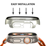 Per Apple Watch Ultra 49mm ENKAY Hat-Prince Telaio PC impermeabile a copertura totale + custodia in vetro temperato 9H