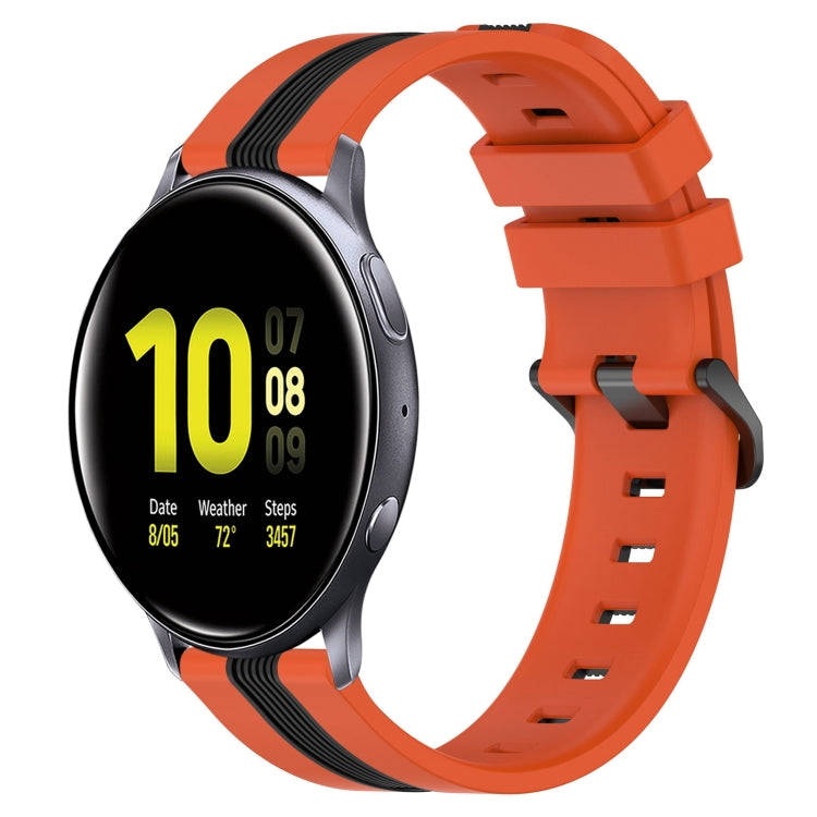 Cinturino in silicone bicolore verticale da 20 mm, For Samsung Galaxy Watch Active2 40mm, For Samsung Galaxy Watch Active2 44mm