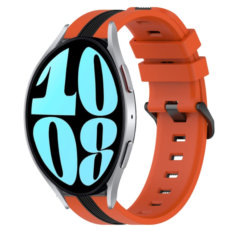 Cinturino in silicone bicolore verticale da 20 mm, For Samsung Galaxy Watch 6 40mm, For Samsung Galaxy Watch 6 Classic 43mm