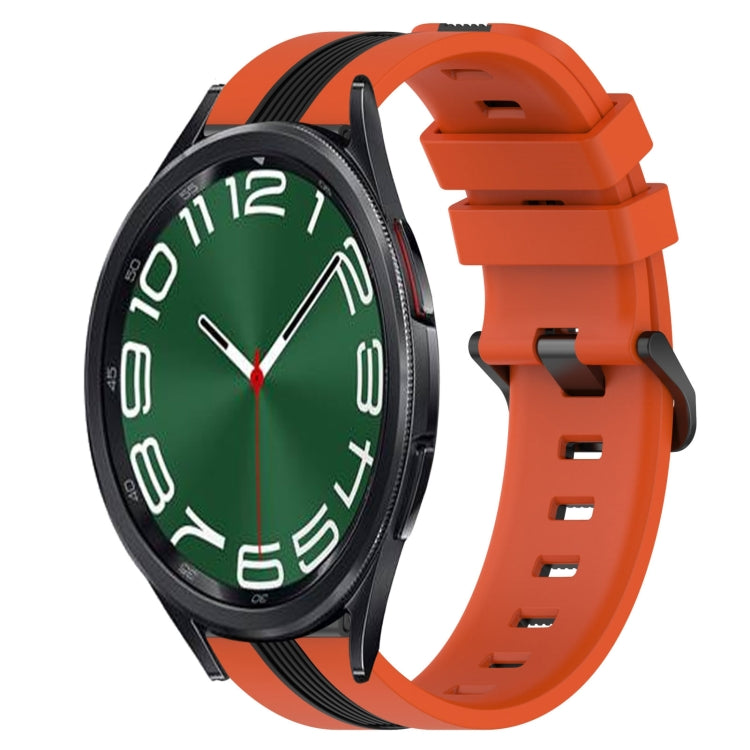 Cinturino in silicone bicolore verticale da 20 mm, For Samsung Galaxy Watch 6 Classic 47mm, For Samsung Galaxy Watch5 44mm