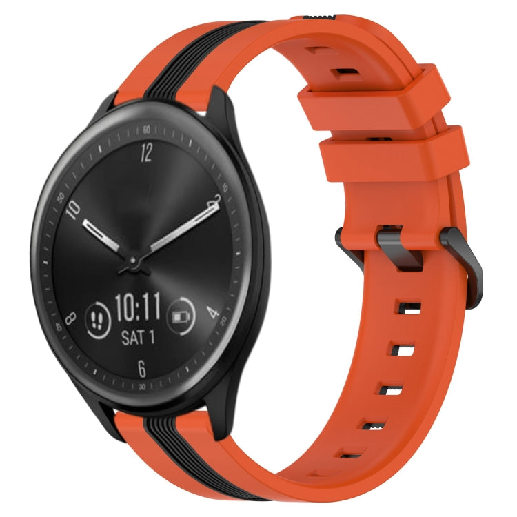 Cinturino in silicone bicolore verticale da 20 mm, For Garmin Vivomove Sport, For Garmin Venu 2 Plus