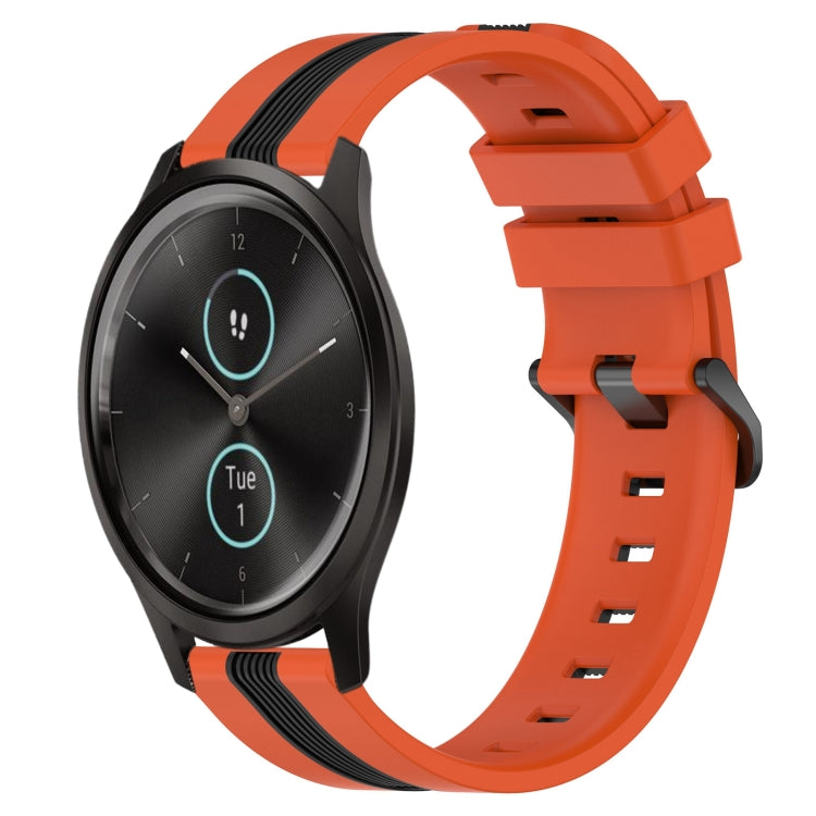 Cinturino in silicone bicolore verticale da 20 mm, For Garmin Garminmove Style, For Garmin Forerunner 645 Music