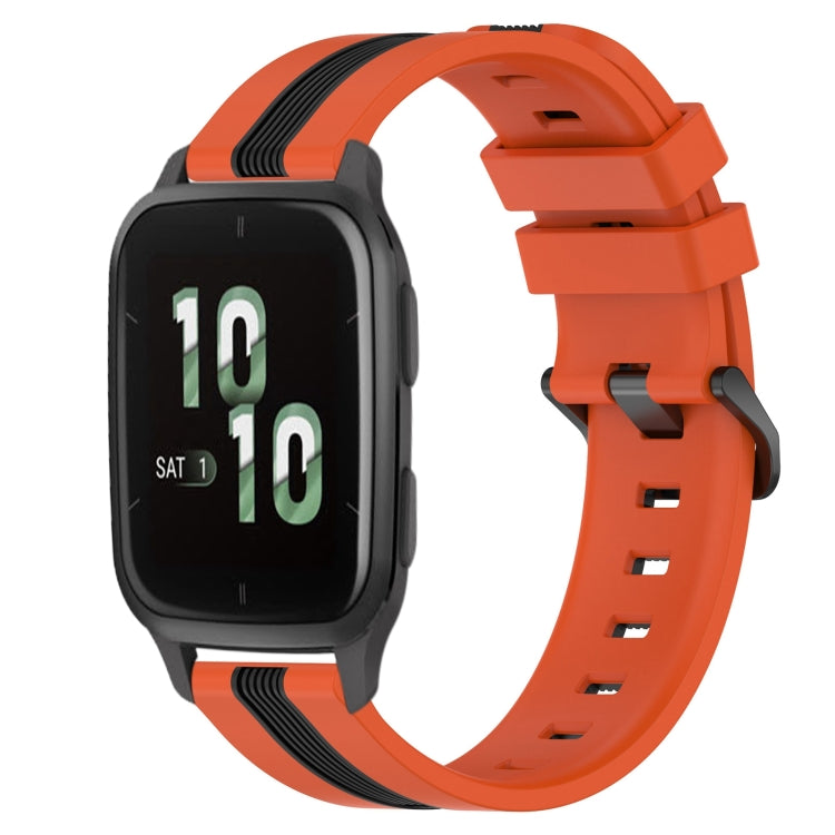 Cinturino in silicone bicolore verticale da 20 mm, For Garmin Forerunner Sq2, For Garmin Forerunner Sq2 Music