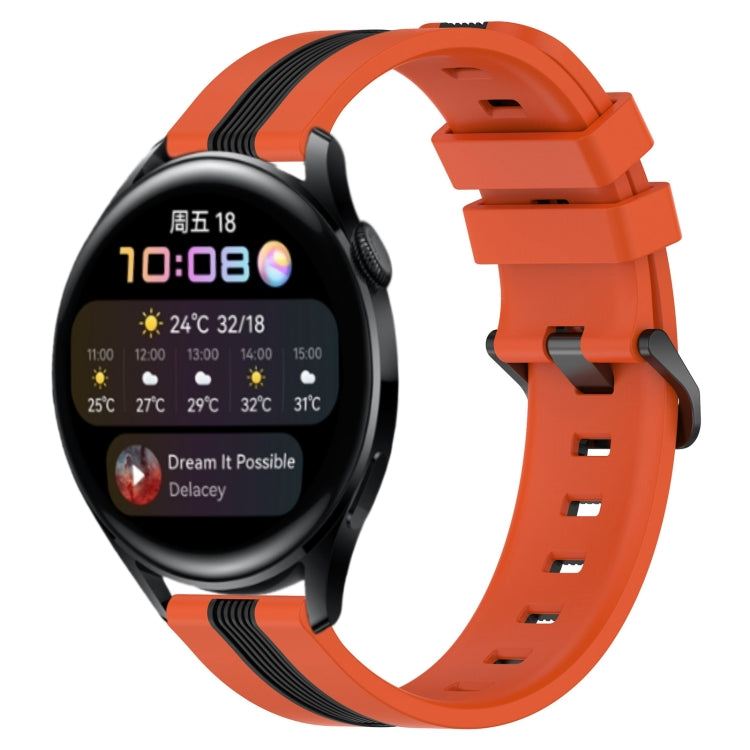 Cinturino in silicone bicolore verticale da 22 mm, For Huawei Watch 3, For Huawei Watch 3 Pro