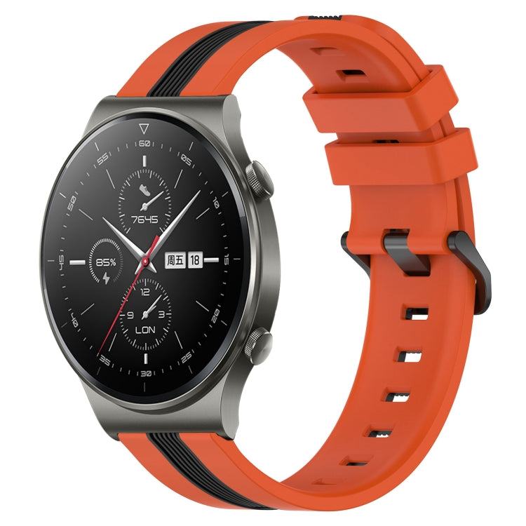 Cinturino in silicone bicolore verticale da 22 mm, For Huawei GT2 Pro, For Huawei Watch GT 2E